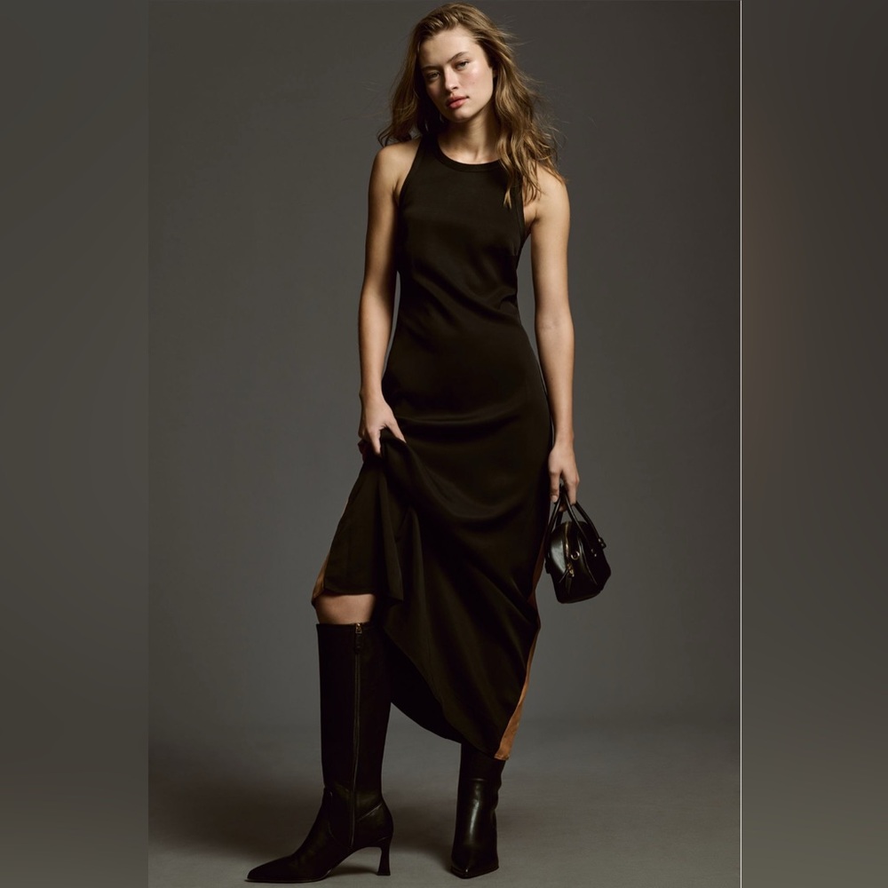 Maeve Colorblock Twist-Back Midi Dress Medium